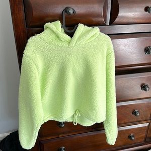 Green cropped hoodie